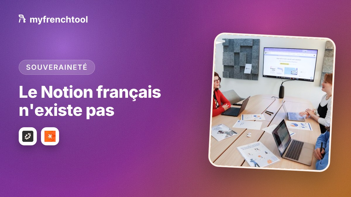 Alternative française à Notion en 2026 : Slite pour la base de connaissances auto-maintenue et Talkspirit pour la collaboration d'équipe, données hébergées en Europe face au Cloud Act