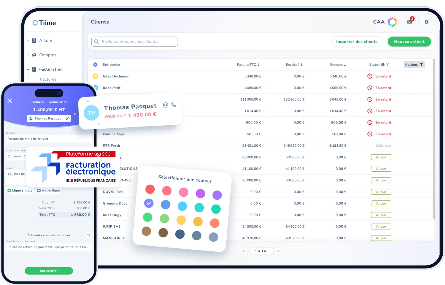 Tiime : Suivez vos clients et vos encours